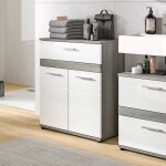 Armoire midi xonox. home blake x02b2703 pour salle de bainblanc brillantcorps argent fum71 x 79 x 31 ...