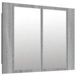 Armoire � miroir led 60 x 12 x 45 cm bois ding�nierie gris 02 0006744