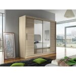 Armoire - mobilier1. fr - atlanta 123 - glissement - sonoma ch�ne - 180x215x58cm