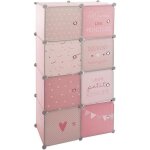Casiers de rangement enfant penderie rose 65x125cm - atmosphera createur dinterieur