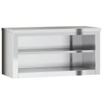 Armoire murale de cuisine - vidaxl - 92x40x46 cm - acier inoxydable - argent� - capacit� de charge 60 ...