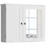 Armoire murale miroir blanc 60x16. 59x49 cm - mdf laqu� gain de place rangement pour salle de bain / ...