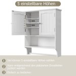 Armoire murale de salle de bain - blanc - 56. 8x19x70 cm - 2 �tag�res r�glables - porte - serviettes ...