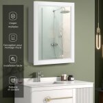 Costway armoire murale salle de bain avec miroir armoire  pharmacie avec etagre  hauteur rglable ...