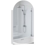 Armoire murale salle de bain avec miroir - homcom - sans cadre en arche et �tag�res en verre r�glables ...