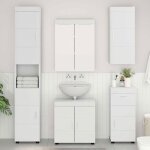 Armoire murale de salle de bain - vidaxl - tulum - blanc - 37 x 245 x 86 cm - grande capacit� de rangement ...