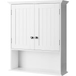Armoire murale de toilettes / salle de bain giantex 2 portes et 3 etagères 60x19x71 cm blanc Armoire murale de toilettes / salle de bain giantex 2 portes et 3 etagères 60x19x71 cm blanc