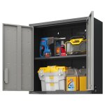 Armoire � outils murale m�tallique - meuble rangement atelier - 75x77x30 cm - 2 portes verrouillables ...