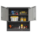 Armoire � outils murale m�tallique - meuble rangement atelier - 75x77x30 cm - 2 portes verrouillables ...