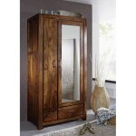 Armoire / penderie avec miroir - bois massif de palissandre laqu - metro life #165