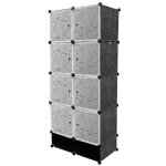 Armoire penderie modulable 8 cubes - noir - meuble de rangement pour vêtements / chaussures Armoire penderie modulable 8 cubes - noir - meuble de rangement pour vêtements / chaussures