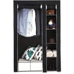 Armoire penderie popsmit - noir - 105x43x172 cm - tubes en métal - tissu non - tissé Armoire penderie popsmit - noir - 105x43x172 cm - tubes en métal - tissu non - tissé