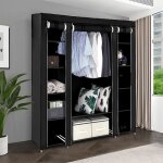 Armoire penderie tissu jnis 45 x 150 x 175 cm noire - contemporaine et design Armoire penderie tissu jnis 45 x 150 x 175 cm noire - contemporaine et design