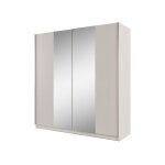 Armoire perla 200 cm sandbeige ? 2 portes coulissantes miroir et rangement spacieux