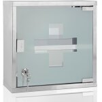 Deuba armoire  pharmacie murale 2 tagres acier inoxydable verrouillable verre de scurit rangement ...