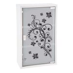Armoire � pharmacie murale en acier inoxydable hi - blanc - 30x15x50 cm - porte vitr�e avec serrure