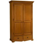 Armoire penderie pin miel 2 portes de style ang?