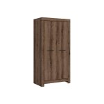Armoire placard � deux portes coloris ch�ne marron fonc� - longueur 98 x profondeur 55 x hauteur 195 ...