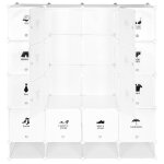 Armoire plastique chambre faite de modules avec 2 tringle  vtements pour le stockage de vtements accessoire ...