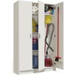 Dmora - grande armoire polyvalente beaumont 109x37h180 cm blanc panneau effet bois