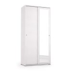 Armoire polyvalente avec tube de suspension blanc avec portes coulissantes