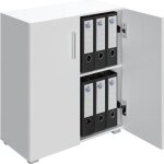 Armoire avec portes 77 x 60 x 30 cm meuble de rangement vela blanc 2 niveaux pour salon bureau chambre ...
