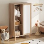 Armoire avec portes coulissantes avec penderie 80 x 46 x 1415 cm evryae