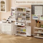 Armoire de rangement 182 cm avec tiroir et �tag�res r�glables floragrace