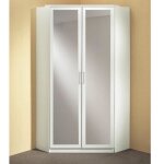 Armoire rangement angle laval blanc 2 portes miroirs