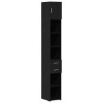 Armoire de rangement en bois ding�nierie - vidaxl - ch�ne noir - 30x425x225 cm - 2 tiroirs - 1 porte