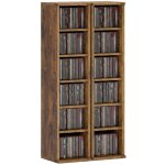 Armoire de rangement cd - dvd - homcom - 6 + 6 compartiments - capacit� max. 204 cd - 21 x 225 x 885 ...