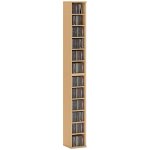 Armoire de rangement cd - dvd - homcom - 6 + 6 compartiments - capacit� max. 204 cd - 21 x 225 x 885 ...