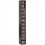 Armoire de rangement cd - dvd - homcom - 6 + 6 compartiments - capacit� max. 204 cd - 21 x 225 x 885 ...