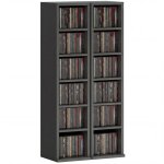 Armoire de rangement cd - dvd - homcom - 6 + 6 compartiments - capacit� max. 204 cd - 21 x 225 x 885 ...