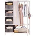Armoire de rangement chambre avec barres de suspension pour vestiaire chambre gris Armoire de rangement chambre avec barres de suspension pour vestiaire chambre gris