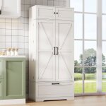 Armoire de rangement cuisine 80 x 40 x 180 cm avec tiroir et casier � vin maisentiel