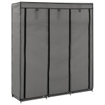 Armoire de rangement - ®luxueuse - vintage - compartiments et barres - gris Armoire de rangement - ®luxueuse - vintage - compartiments et barres - gris