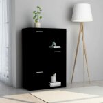 Armoire de rangement - noir - 60x295x90 cm - bois - classique - intemporel Armoire de rangement - noir - 60x295x90 cm - bois - classique - intemporel