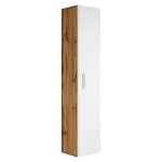 Armoire rangement pluto - badplaats - 150 cm chene avec blanc