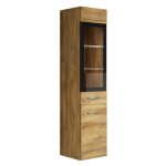 Armoire de rangement rio 131 cm - badplaats - chene marron - haut placard colonne