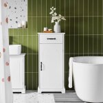 Sobuy meuble salle de bain avec tiroir et �tag�res armoire de rangement compacte r�sistante � l?humidit� ...
