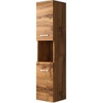 Armoire de rangement suspendue - montreal - hauteur 131 cm - marron - aspect bois - contemporain Armoire de rangement suspendue - montreal - hauteur 131 cm - marron - aspect bois - contemporain