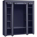 Armoire de rangement en tissu avec 12 compartiments - cadre m�tal renforc� 45x150x175 cm - couleur bleu ...