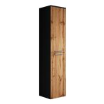 Armoire de rangement de venus hauteur 160cm noir chene - meuble de rangement haut placard armoire colonne ... Armoire de rangement de venus hauteur 160cm noir chene - meuble de rangement haut placard armoire colonne ...