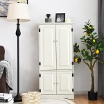 Costway armoire de rangement vintage en mdf avec 2 Étagères réglables à 5 positions et 2 porte dispositif ... Costway armoire de rangement vintage en mdf avec 2 Étagères réglables à 5 positions et 2 porte dispositif ...
