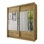 Armoire rome ? 2 portes coulissantes avec miroir ? chêne wotan ? style design Armoire rome ? 2 portes coulissantes avec miroir ? chêne wotan ? style design