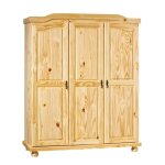 Armoire - rustique - vernis naturel - 3 portes - bois massif