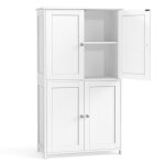 Armoire de salle de bain avec 4 portes 60 x 30 x 108. 5 cm meuble de rangementplacard de cuisine2 �tag�res ...