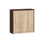 Armoire salle de bains akord fin accr. au mur weng� 60 cm 2 portes fa�ade ch�ne sonoma 2 �tag�res 60x225x60 ...