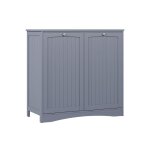 Armoire de salle de bain bianco 83x80cm avec 2 paniers � linge gris vicco